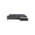 **Canapé d'angle moderne en tissu gris avec accoudoirs modulables**